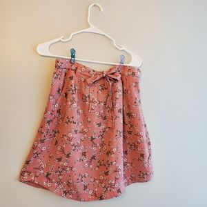 LOFT Pink Floral Mini Skirt